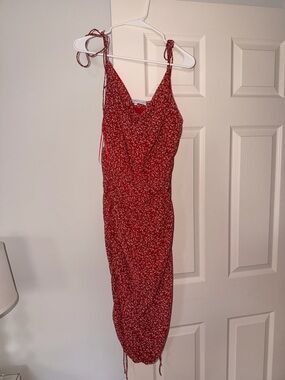 Endless Rose Red Floral Tie-Shoulder Midi Dress